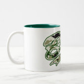 花嫁/軍隊グリーンカモフラージュ ツートーンマグカップ (左)