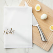 花嫁、金ゴールドスエレガントクリックスシックホワイト キッチンタオル (四つ折り)