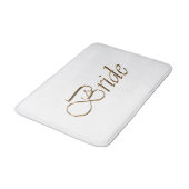 花嫁、金ゴールドスエレガントクリックスシックホワイト バスマット (アングル)