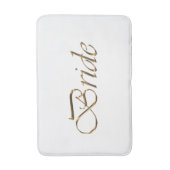 花嫁、金ゴールドスエレガントクリックスシックホワイト バスマット (正面縦)