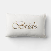 花嫁、金ゴールドスエレガントクリックスシックホワイト ランバークッション (裏面)