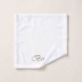 花嫁、金ゴールドスエレガントクリッ結婚ク・ホワイト バスタオルセット (ウォッシュタオル)