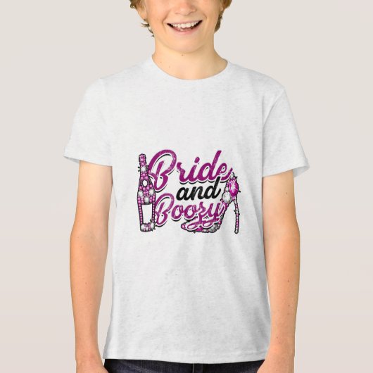 花嫁&amp；ブーージー – 花婿と花嫁の美しいクーデター トライブレンドＴシャツ (正面)