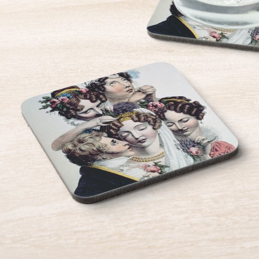 花嫁、c.1820 (litho) コースター (左側)