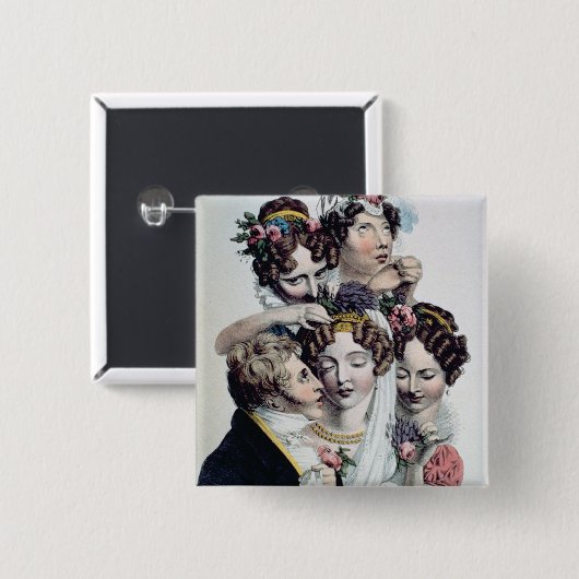 花嫁、c.1820 (litho) 缶バッジ (正面&裏面)