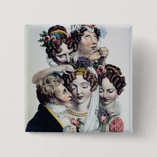 花嫁、c.1820 (litho) 缶バッジ (正面)