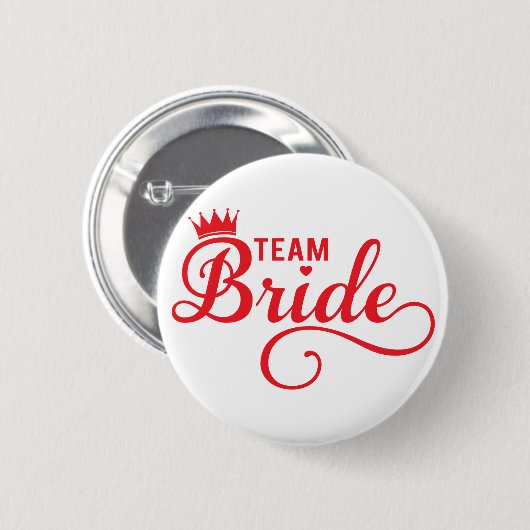 花嫁、Tシャツのために文字デザインな赤い単語の芸術を団結して下さい 缶バッジ (正面&裏面)