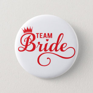 花嫁、Tシャツのために文字デザインな赤い単語の芸術を団結して下さい 缶バッジ