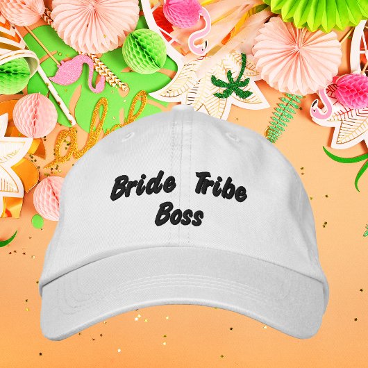 花嫁 tribe のボス、ブライズパーティー ウェディング 刺繍入りキャップ
