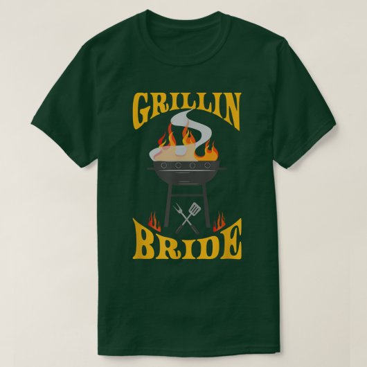 花嫁BBQグリルスモーカー&バーベキューシェフ Tシャツ (デザイン正面)