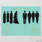 花嫁COの青い金ゴールドの水玉模様の結婚披露宴 プログラム (裏面)