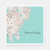 花嫁COフラワーズ&ラティスティール(緑がかった色)ブルーシャワーパーティー スタンダードランチョンナプキン (正面)