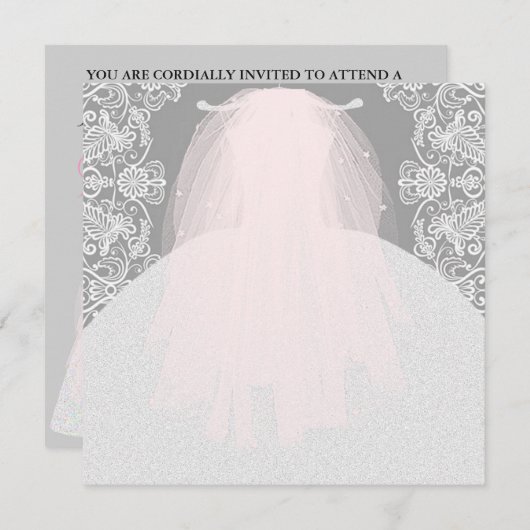 花嫁CO何かピンクこ来この花嫁パーティー 招待状 (正面/裏面)