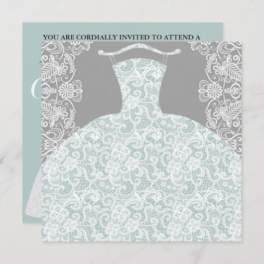 花嫁CO何か青ここに来花嫁パーティー 招待状 (正面/裏面)