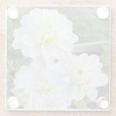 花嫁Dahliaコースター、白い花 ガラスコースター (裏面)