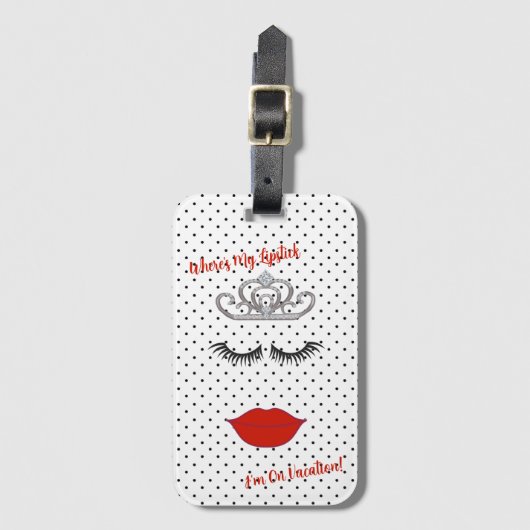 花嫁Iしたい衣服マイリップスティックティアラパーティートラベル ラゲッジタグ (正面縦)