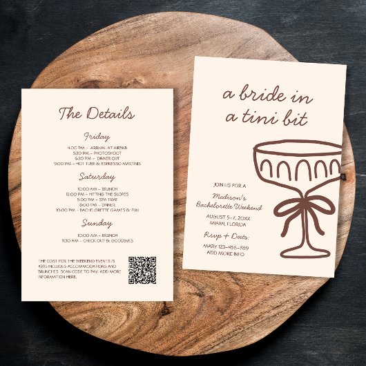 花嫁In A Tini Bit Espresso Martiniバチェロレッテ 招待状
