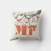 花嫁Mr.ムスターシェパープルコーラルグレージグザグジグザグフローラ クッション (裏面)