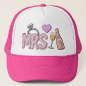 花嫁MRSパッチフェイク刺繍シャンパン キャップ (正面)