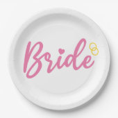 花嫁Tシャツブライドへバチェロレッテ ペーパープレート (正面)