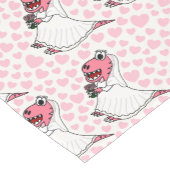 花嫁Tレックス恐竜ハート結婚ズバチェロレッテ ショートテーブルランナー (コーナー)