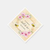 花嫁toビーピンク花模様ハニカムブライダルシャワー スタンダードカクテルナプキン (角)
