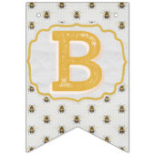 花嫁To Bee – 黒と白の余分なミツバチ バンティングフラッグ (第3の旗)