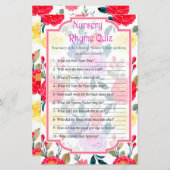 花子供部屋韻クイズ赤ちゃんシャワーゲーム (正面/裏面)