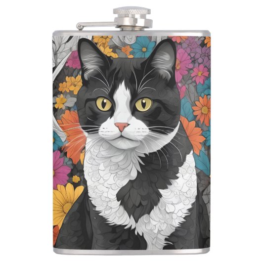 花子猫 フラスク (正面)