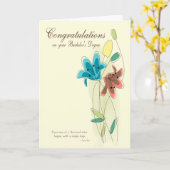 花学士号おめでとうございます カード (黄色い花)