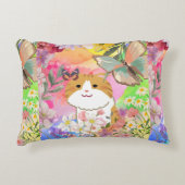 花実在育ち可愛い猫のフローラ アクセントクッション (正面)