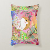 花実在育ち可愛い猫のフローラ アクセントクッション (正面(垂直))