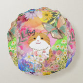 花実在育ち可愛い猫のフローラ ラウンドクッション (裏面)