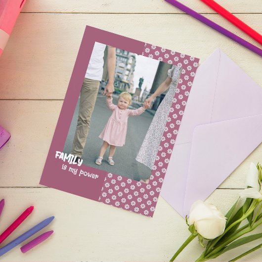 花家族の日のカスタム写真ホリデーカード シーズンカード