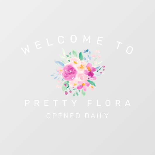 花屋さん ビジネス ウェルカム サイン 水彩 ウィンドウサイン (シート)