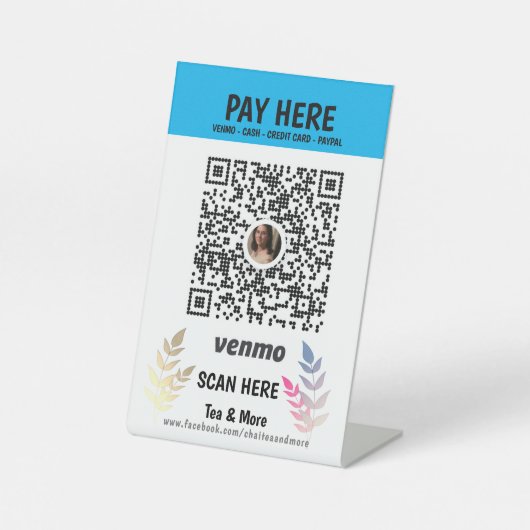 花屋さんQRコードを追加ベンモペイはこちら  台座サイン (正面)