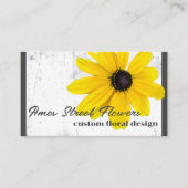 花屋その他の花屋のための黄色と白の花 名刺 (正面)
