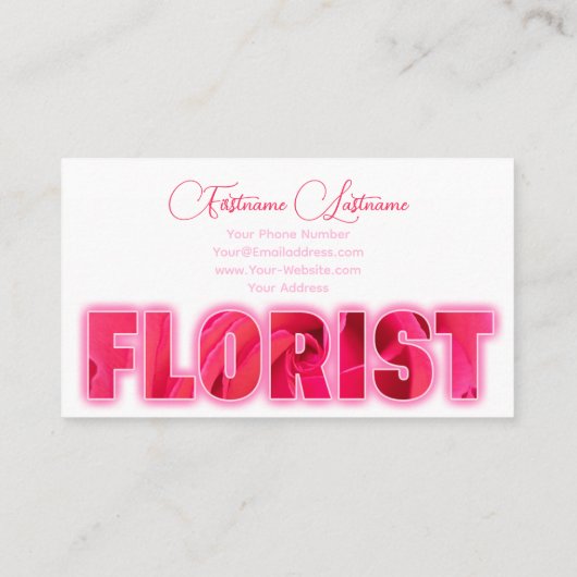 花屋と庭の専門家のための美しい花 名刺 (裏面)