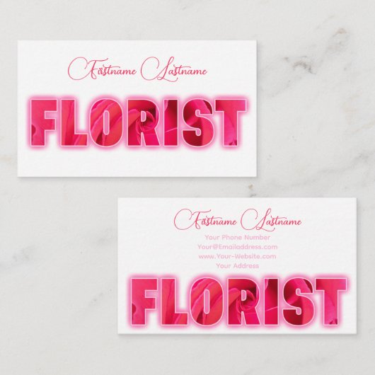 花屋と庭の専門家のための美しい花 名刺 (正面/裏面)