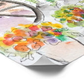 花屋と猫のインクと水彩 ポスター (角)