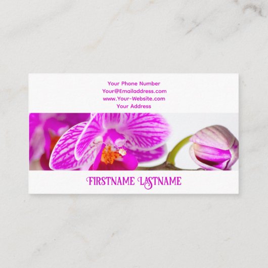花屋と花の専門家のための美しい蘭 名刺 (裏面)