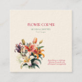 花屋のショップのラベル   スクエア名刺 (正面)