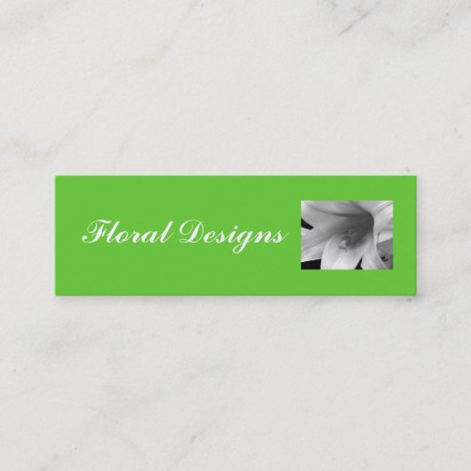 花屋のプロフィールカード スキニー名刺 (正面)