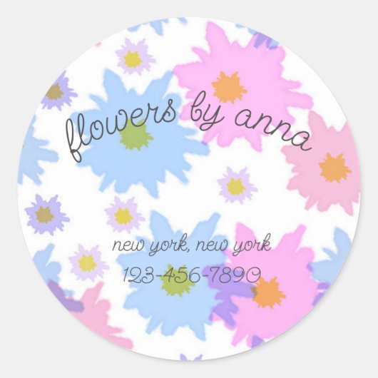 花屋のラベル ラウンドシール (正面)