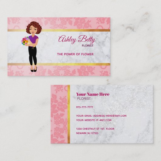 花屋のロゴ名刺 名刺 (正面/裏面)