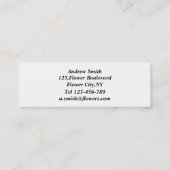 花屋の名刺のテンプレート スキニー名刺 (裏面)