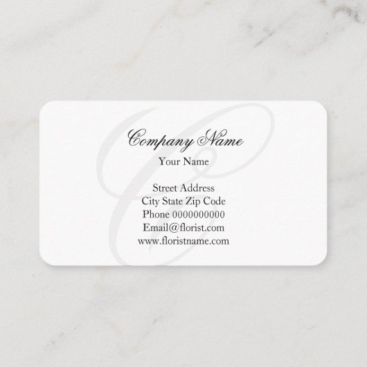 花屋の名刺デザインチューリップ花 名刺 (裏面)