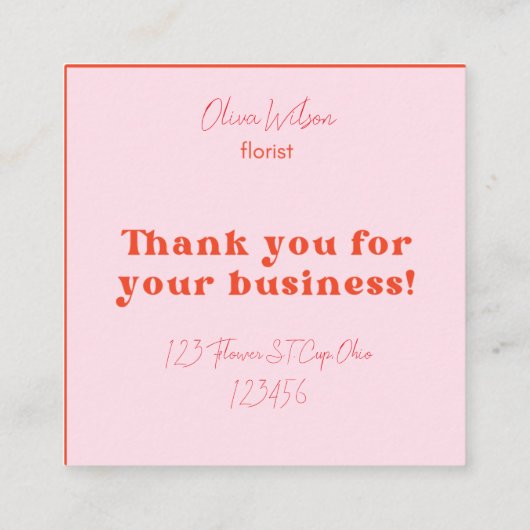 花屋の名刺 スクエア名刺 (裏面)