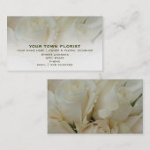 花屋の名刺-白いバラ 名刺 (正面/裏面)