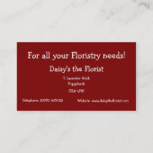 花屋の名刺 – Flower Power 名刺 (裏面)